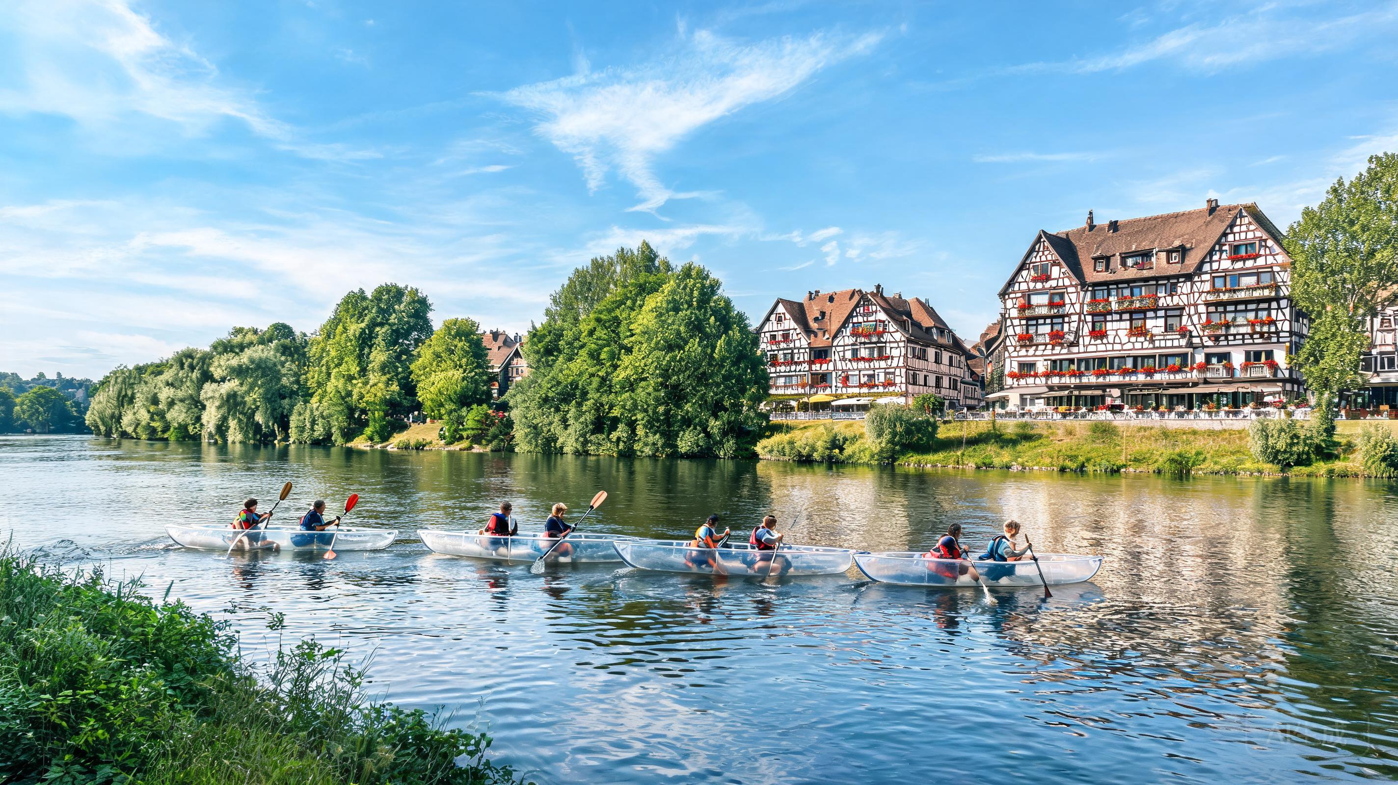 2-Person Kayak × 4 at Riverside Hotel in Germany