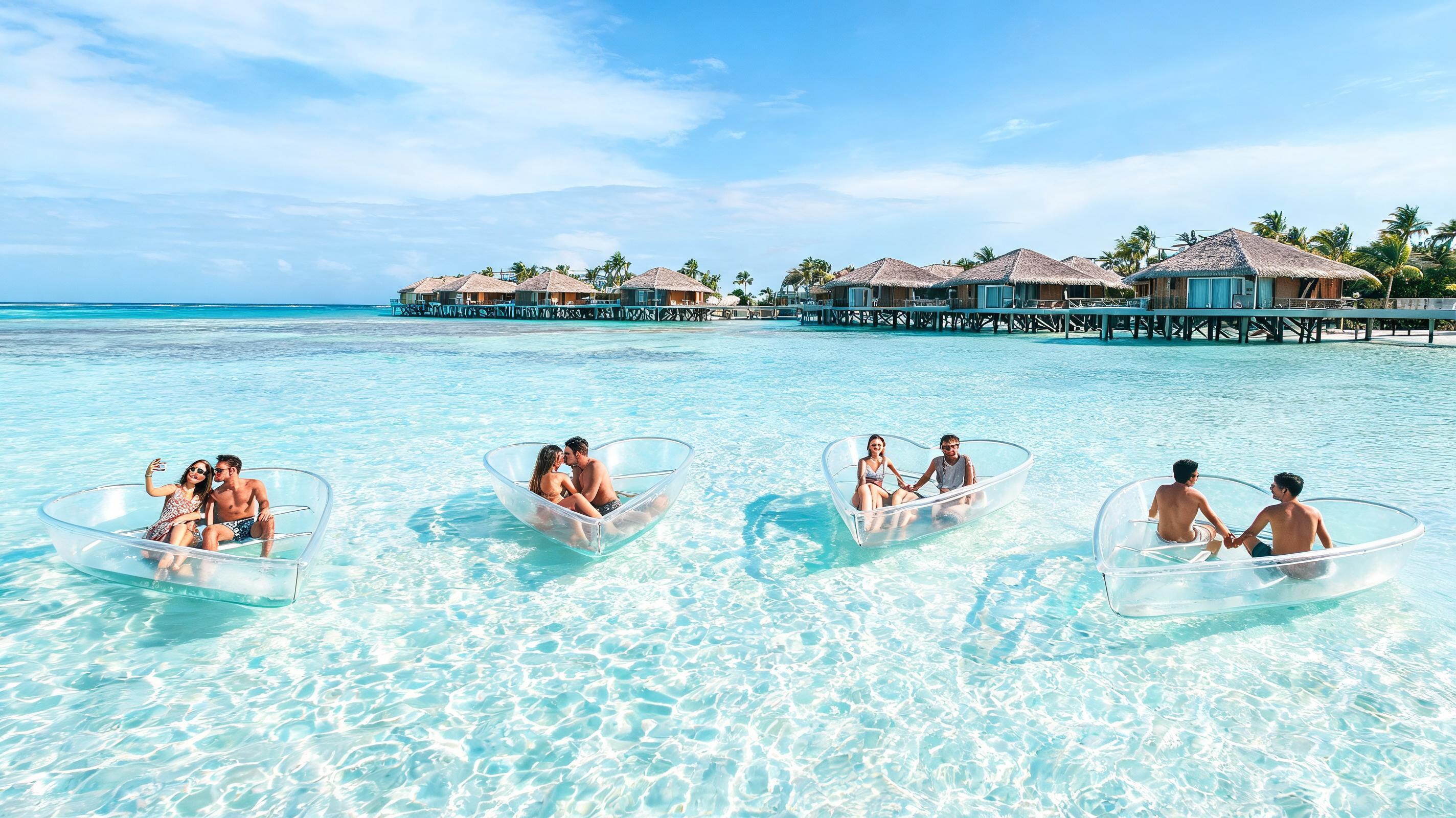 Heart Boat × 4 at Island Resort in Maldives