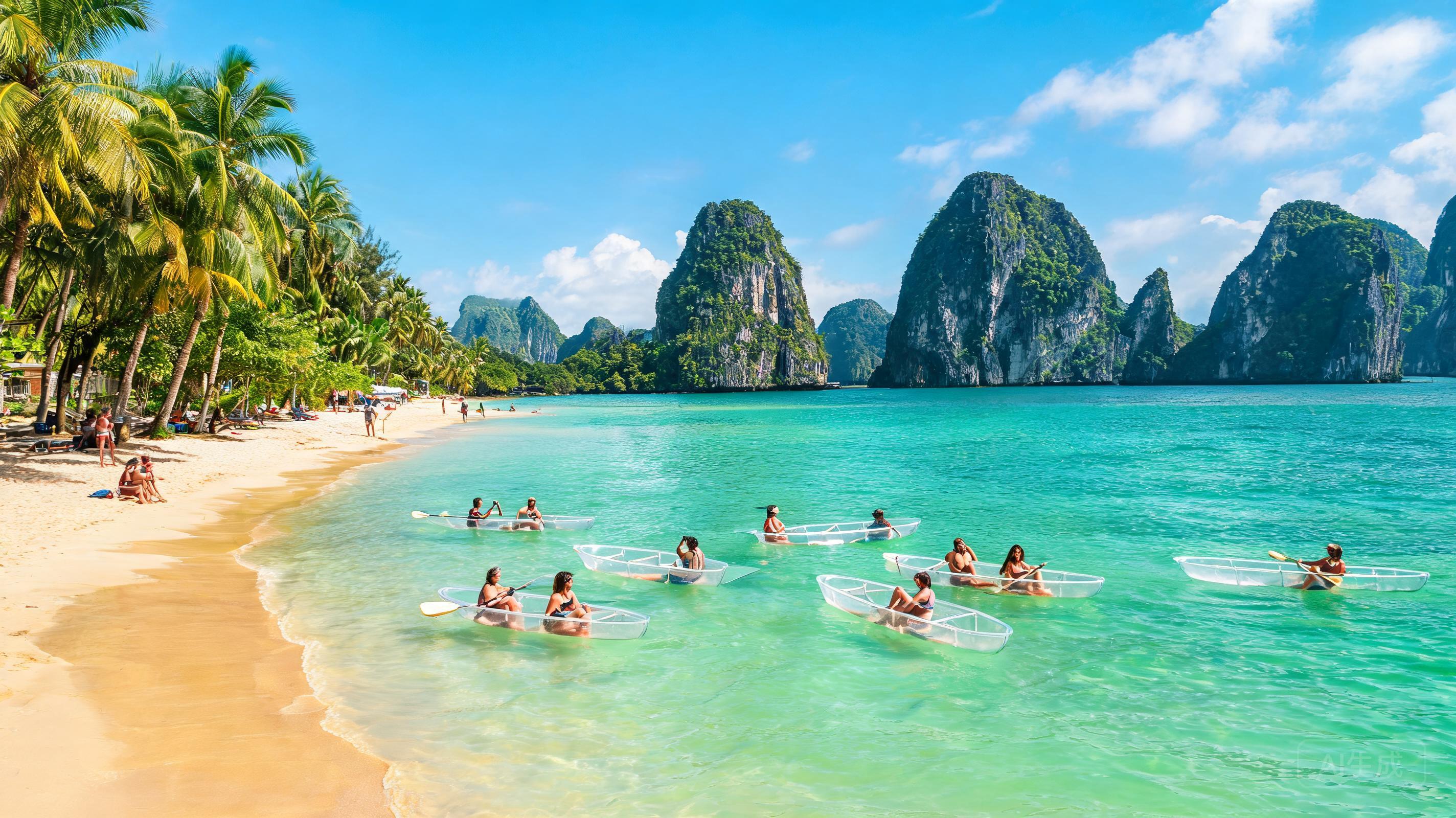 3-Person Kayak × 8 at Tourism Spot in Phuket, Thailand